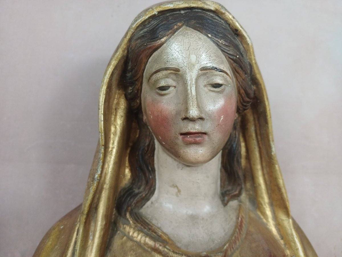 Buste Vierge Marie doré-photo-4