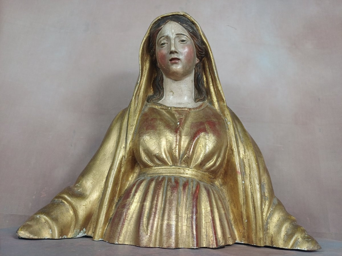 Buste Vierge Marie doré-photo-1