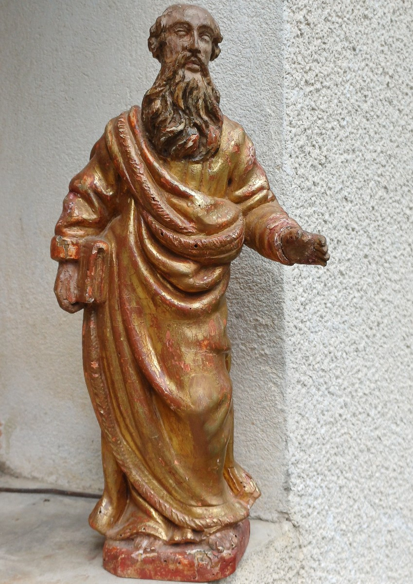 statue St Pierre bois doré 18ème