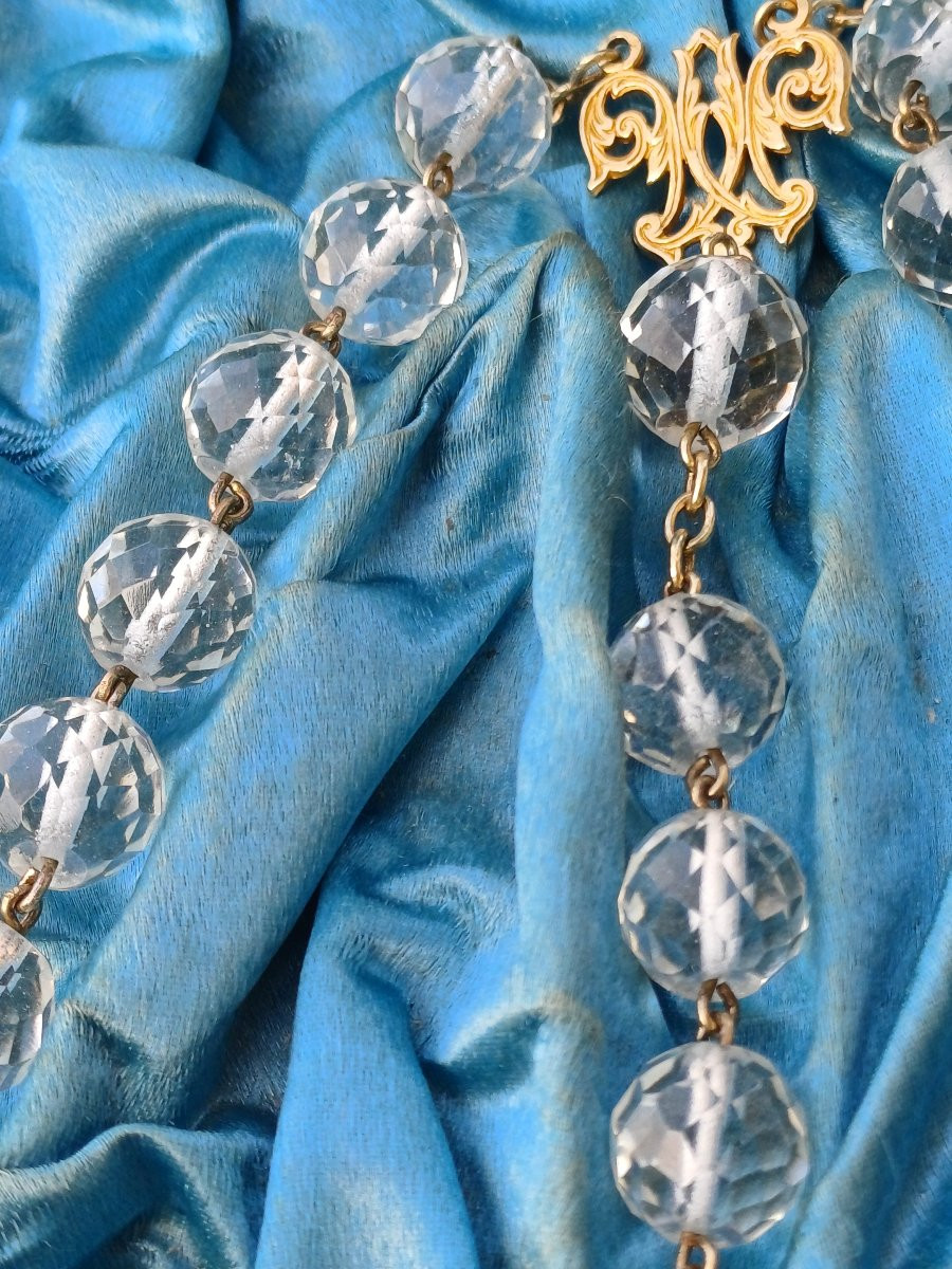 1st Communion Set Rosary And Decade Rosary In Solid Silver Vermeil-photo-1