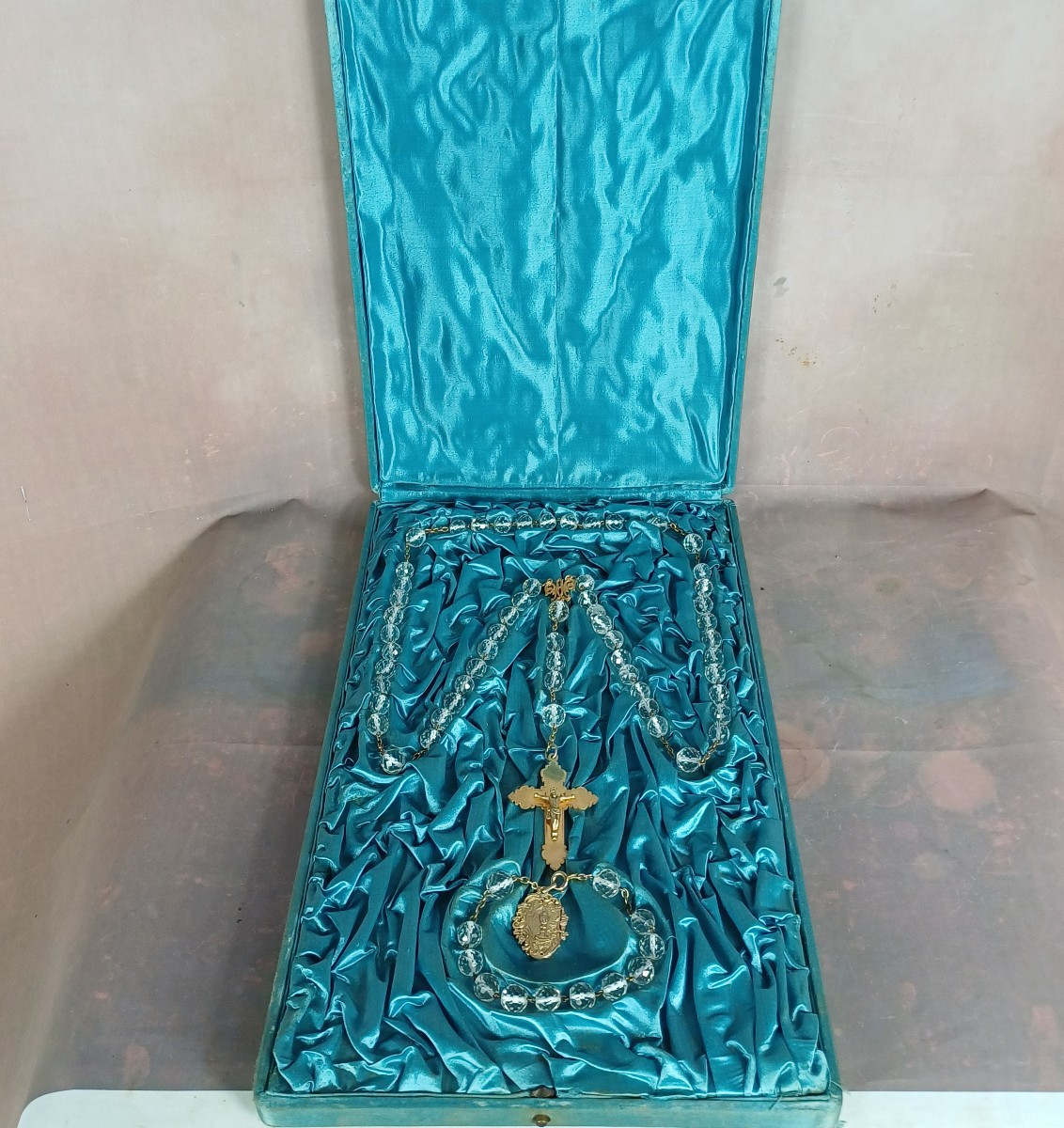 1st Communion Set Rosary And Decade Rosary In Solid Silver Vermeil
