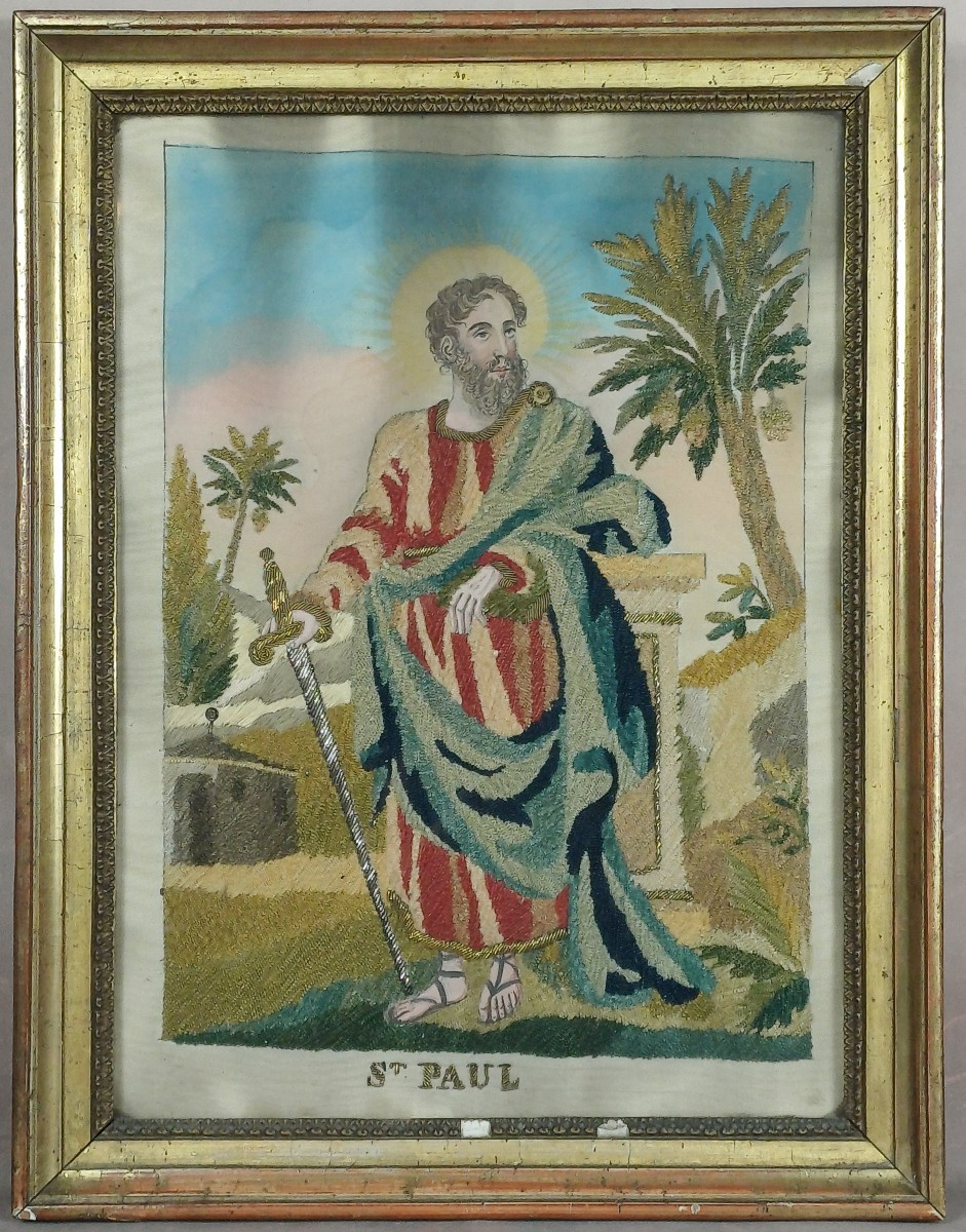 St Paul Silk And Gold Embroidery Tapestry 