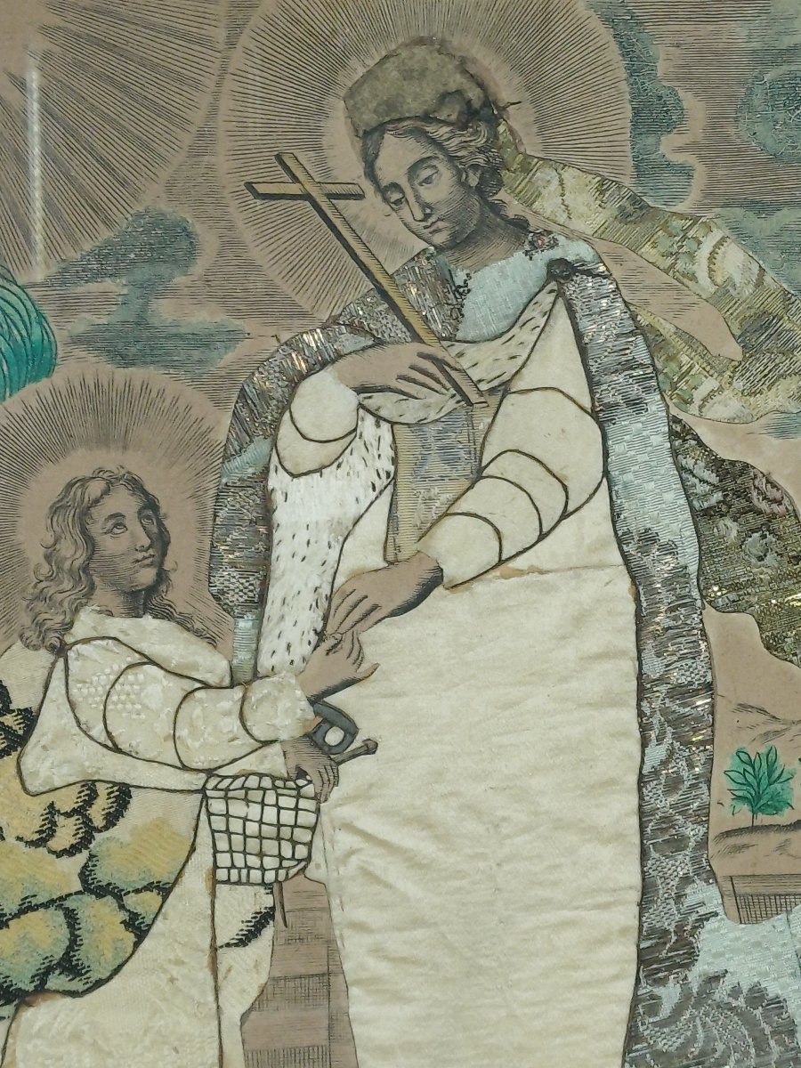 Ste Jeanne chez Chiquet broderie soie et or gravure habillée-photo-2