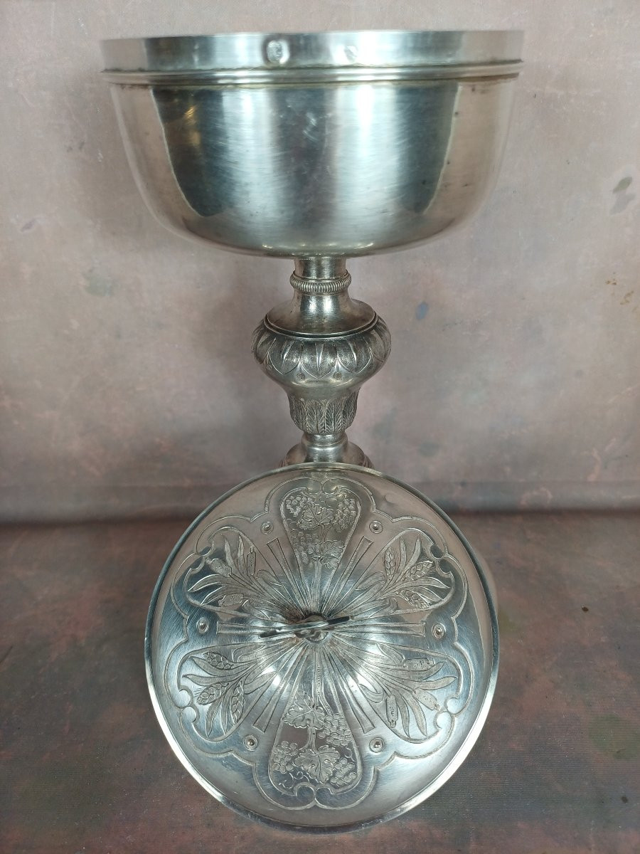 Solid Silver Ciborium, Vieillard Hallmark-photo-3