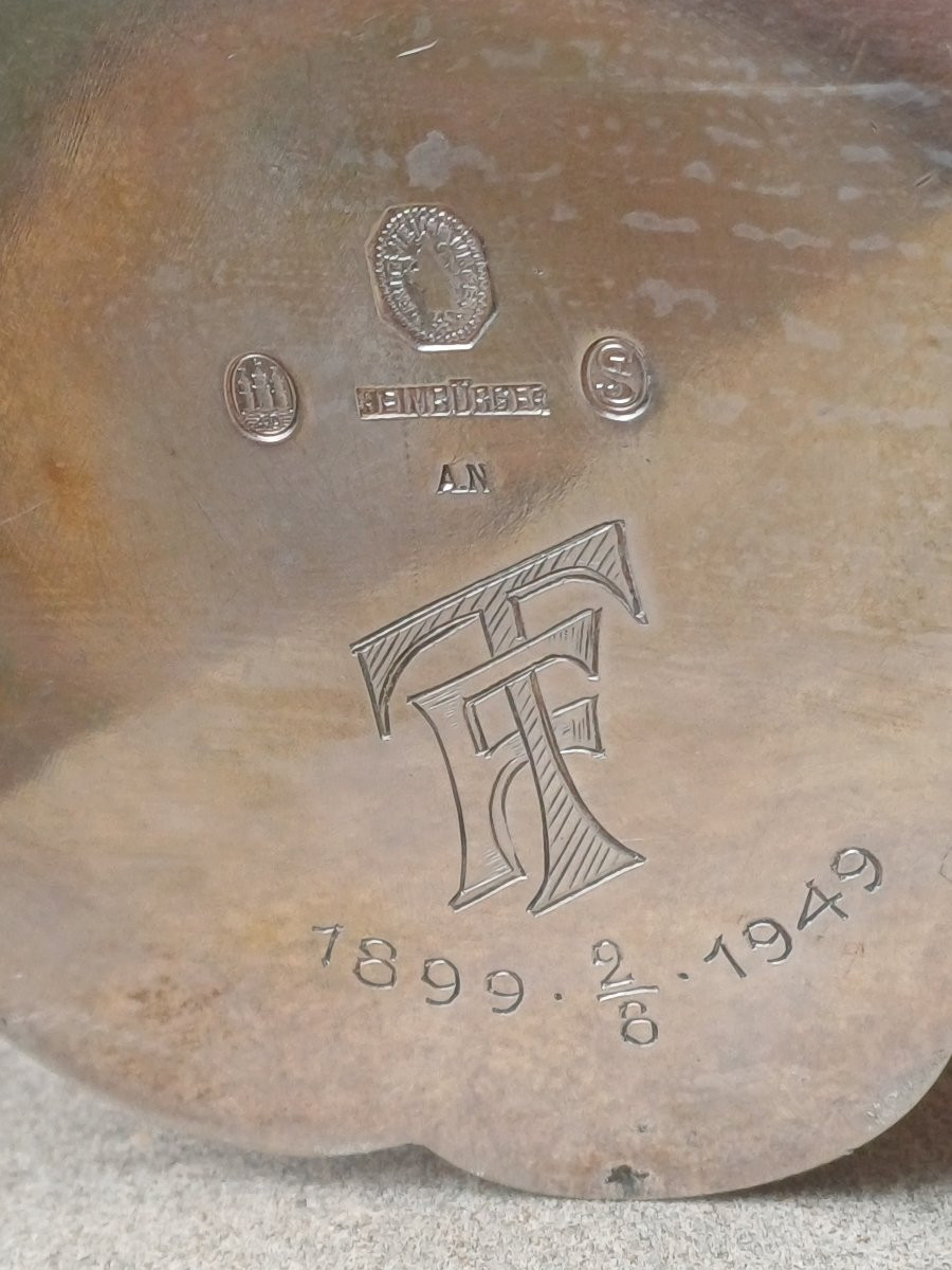 Grande Timbale argent massif orfévre Heimburger Danemark-photo-2