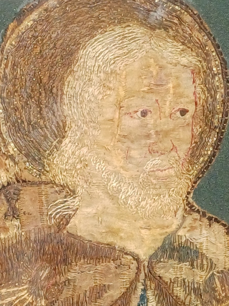 orfroi broderie St Jacques de Compostelle 17éme peinture à l'aiguille tapisserie-photo-6