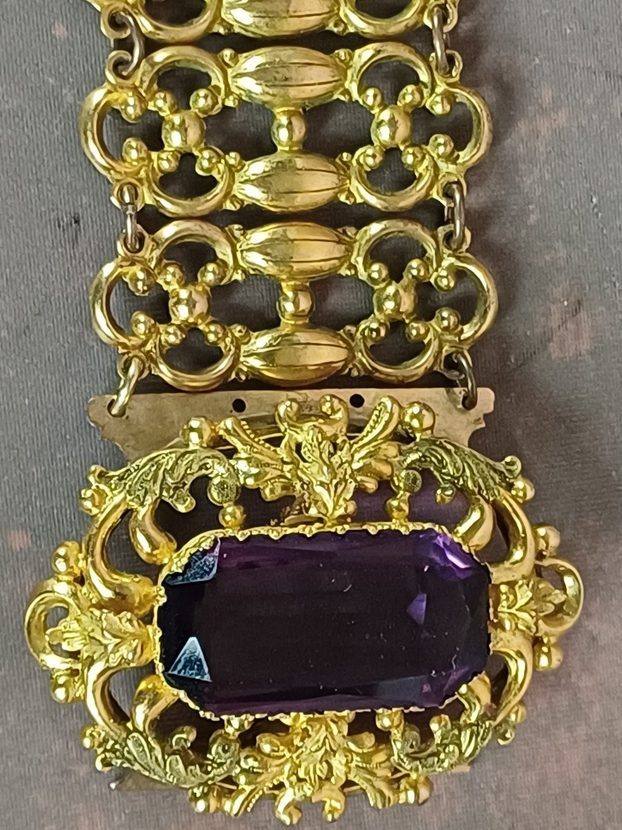 Bracelet pomponne et pierre -photo-1