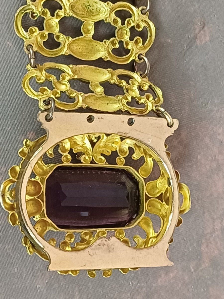 Bracelet pomponne et pierre -photo-2