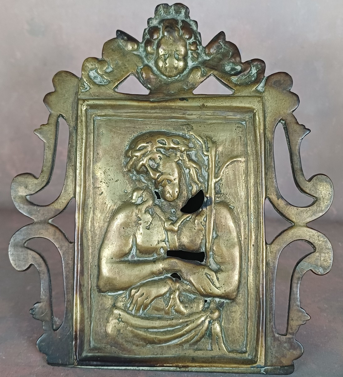 Plaque Depicting The Kiss Of Peace, Christ Subjected To Insults, Bronze, 18th Century