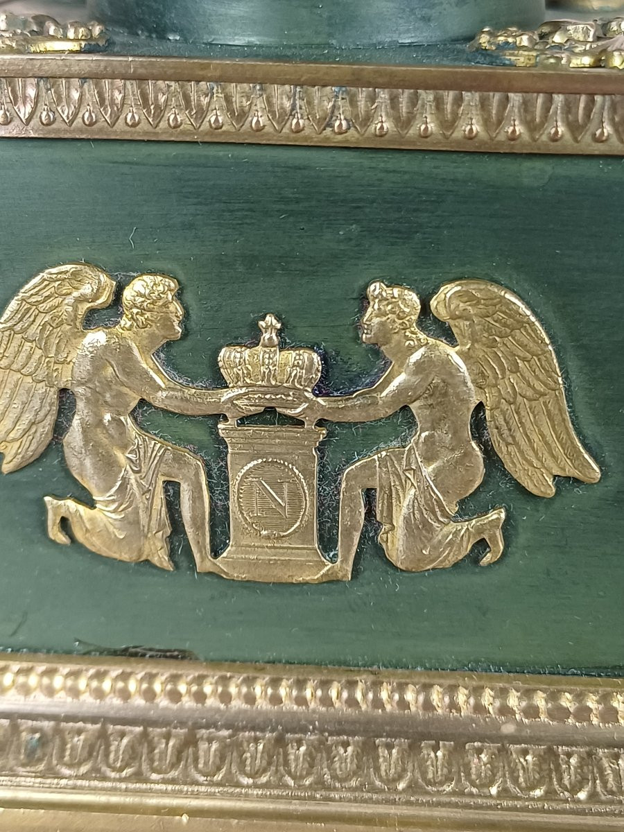 Empire Period Gilt Bronze Inkwell, 19th Century-photo-2