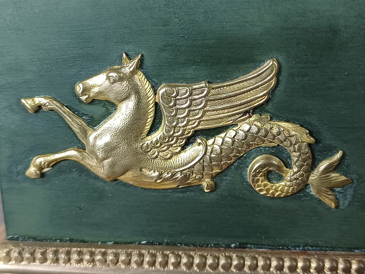 Empire Period Gilt Bronze Inkwell, 19th Century-photo-3