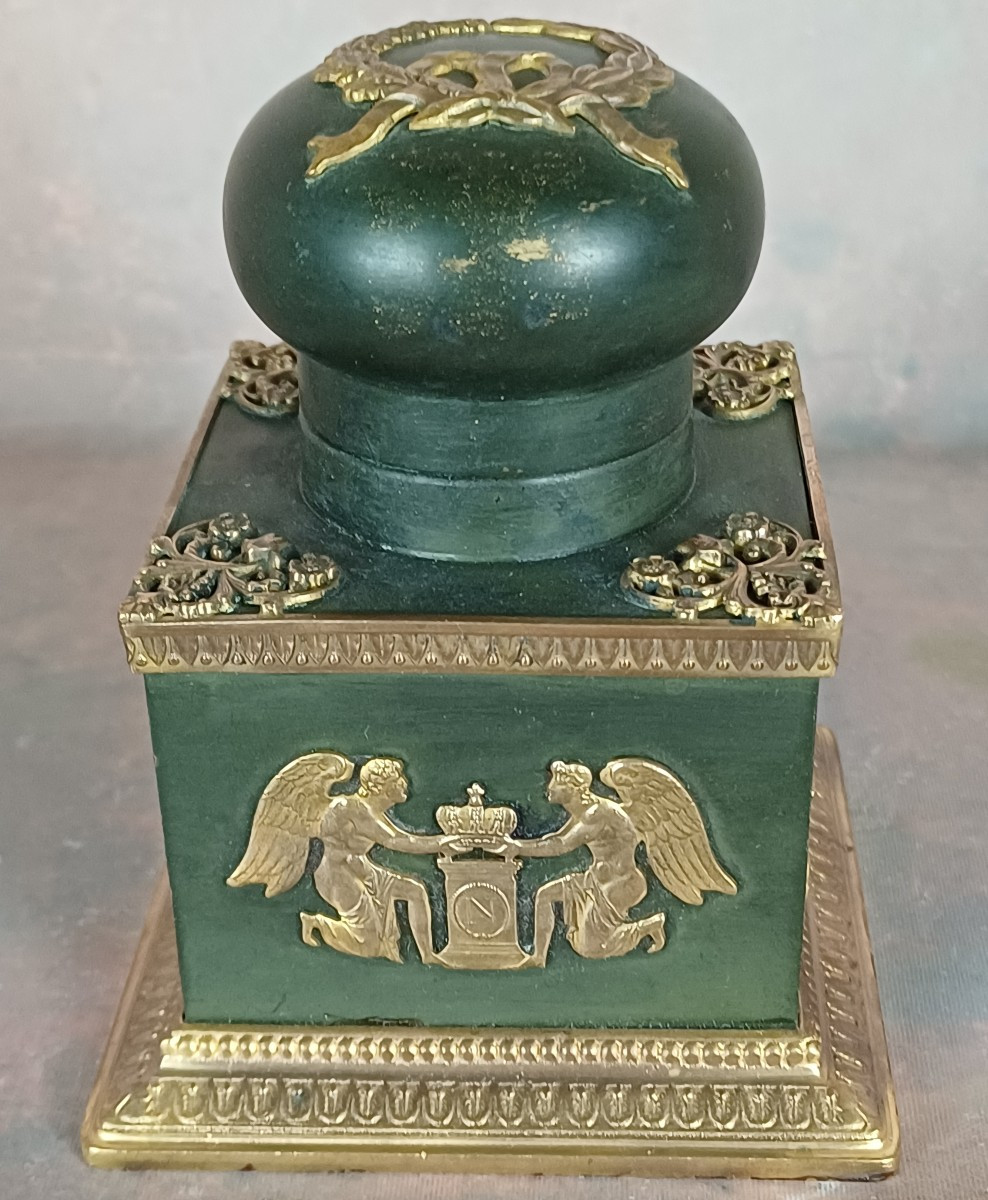 Empire Period Gilt Bronze Inkwell, 19th Century