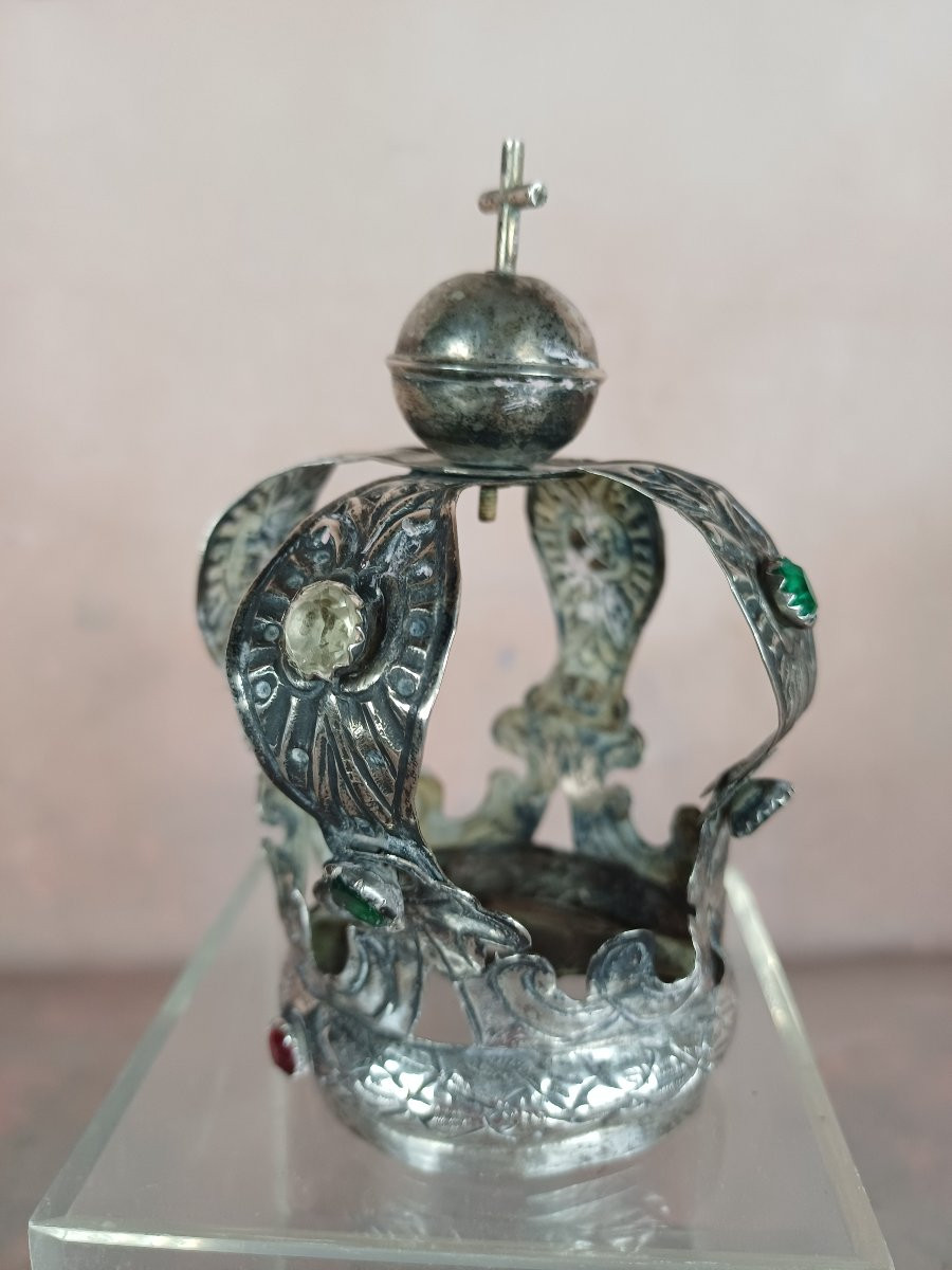 Italian Solid Silver Statue Crown-photo-2