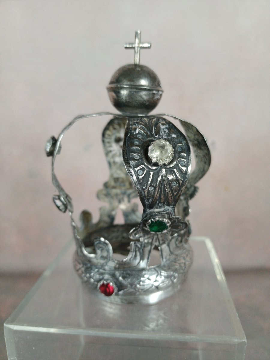 Italian Solid Silver Statue Crown-photo-3