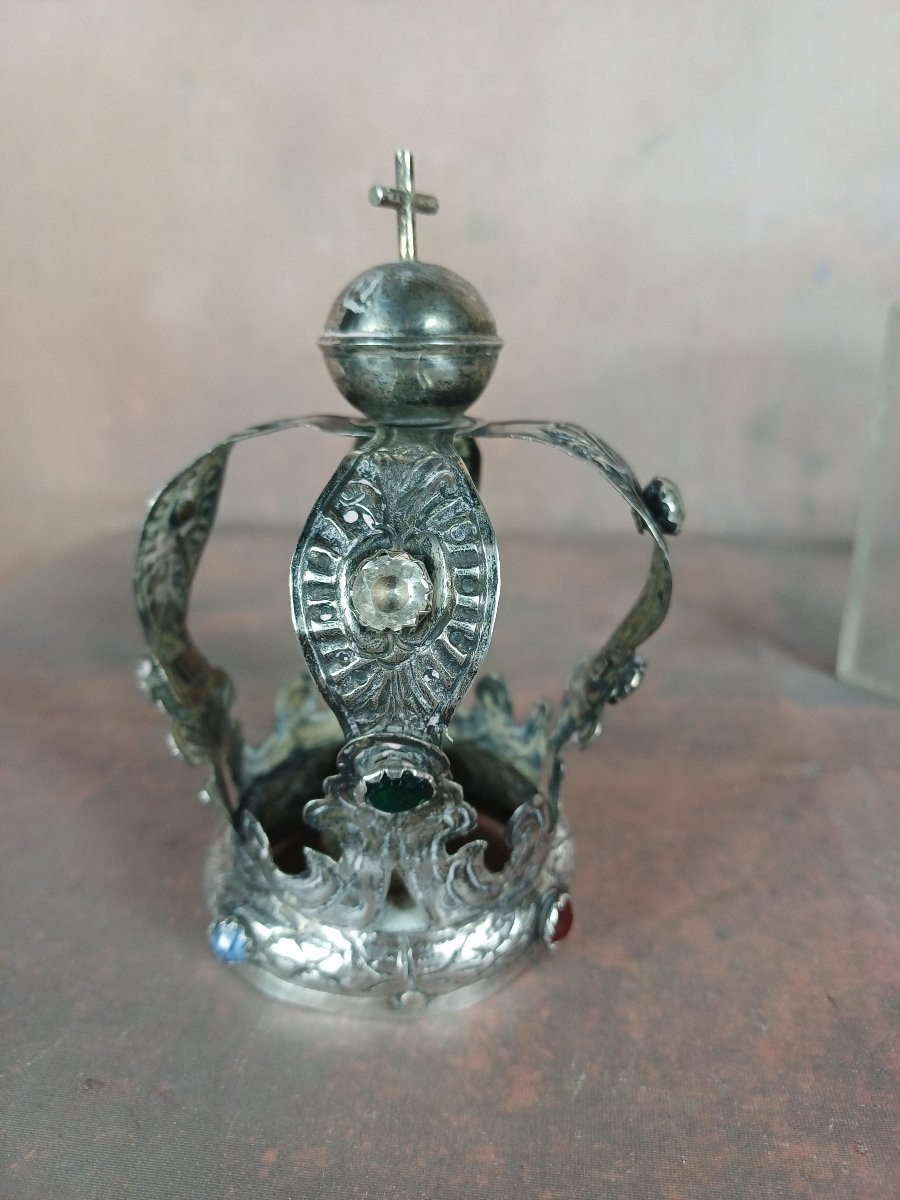 Italian Solid Silver Statue Crown-photo-4