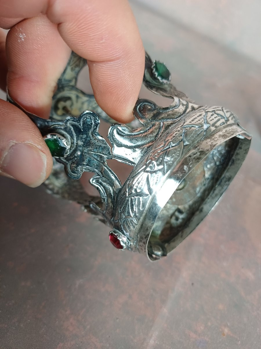 Italian Solid Silver Statue Crown-photo-3