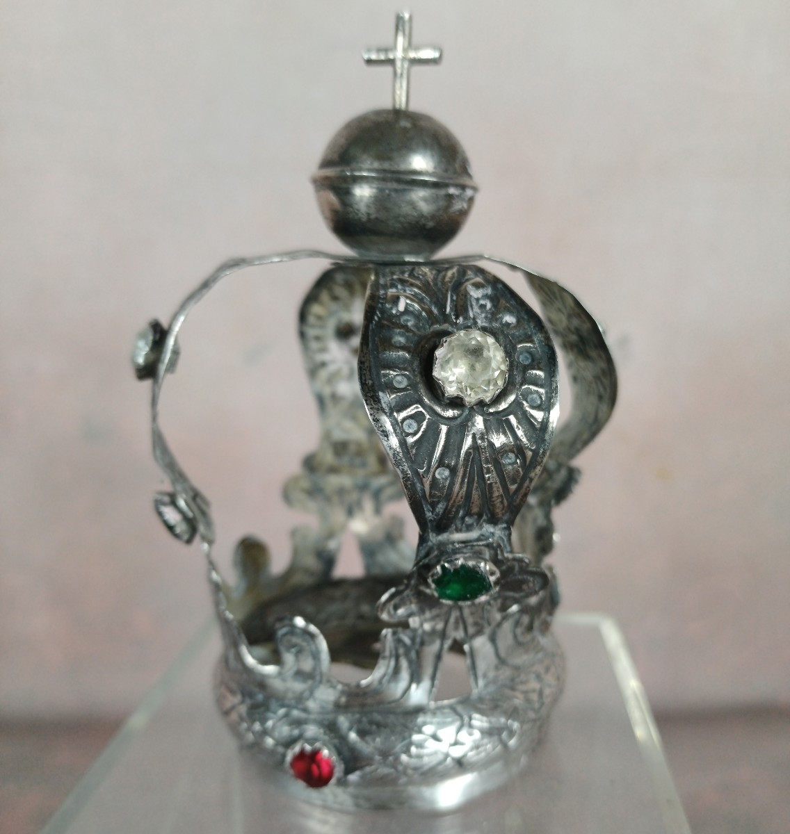 Italian Solid Silver Statue Crown