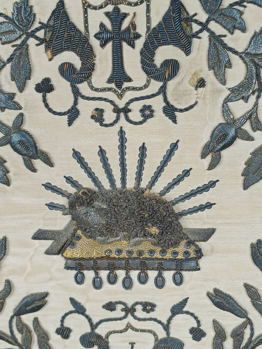 Liturgical Pale, Silver Thread Embroidery, Paschal Lamb-photo-4