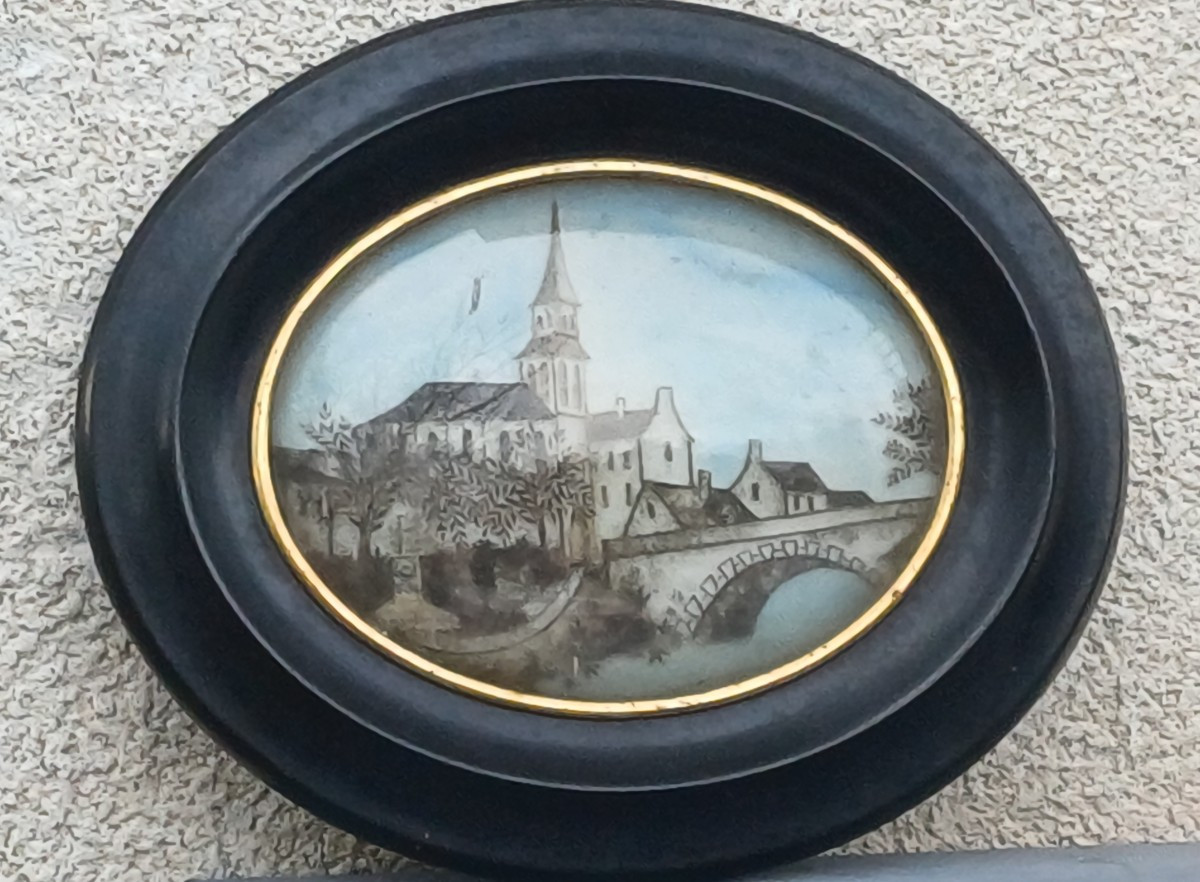 Souvenir mortuaire Ambrières reliquaire en cheveux