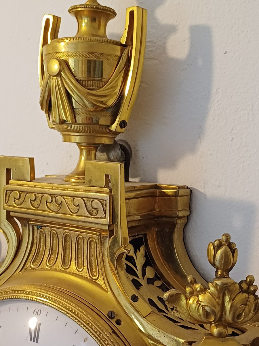 Gilt Bronze Cartel Clock By Delafosse And Thiery, Late 18th Century, Depicting The Nemean Lion-photo-5