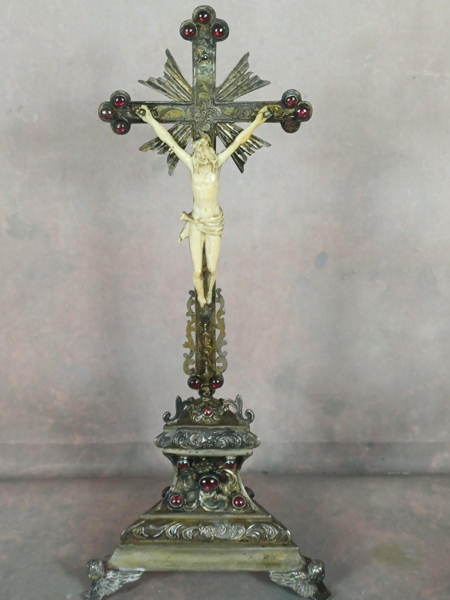 Solid Silver Vermeil Travel Cross Spain-photo-7
