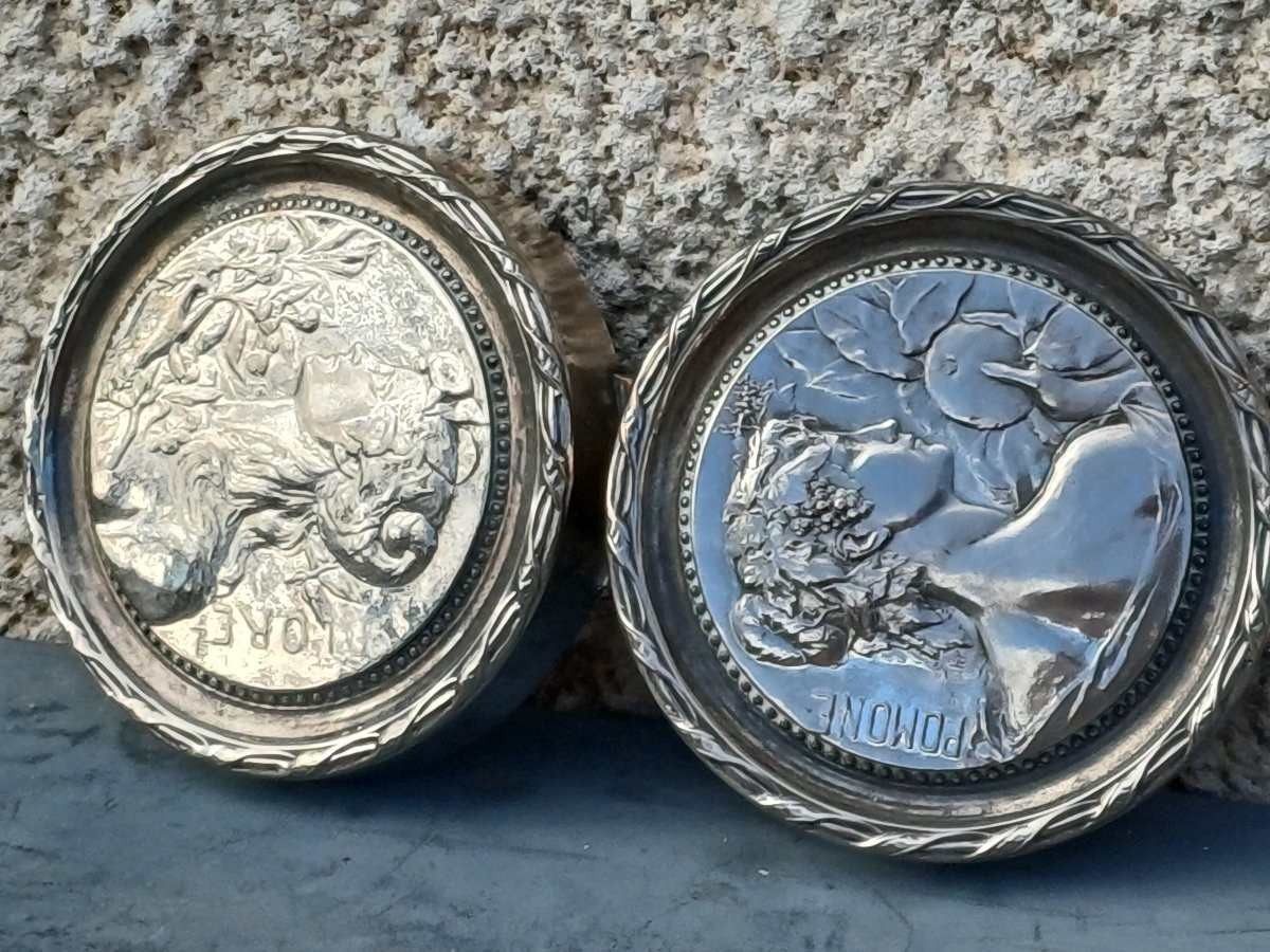 Boite art nouveau Flore et Pomone signé Charles Pillet-photo-1