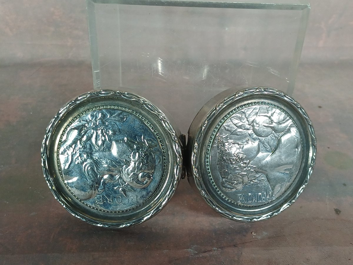 Boite art nouveau Flore et Pomone signé Charles Pillet-photo-5