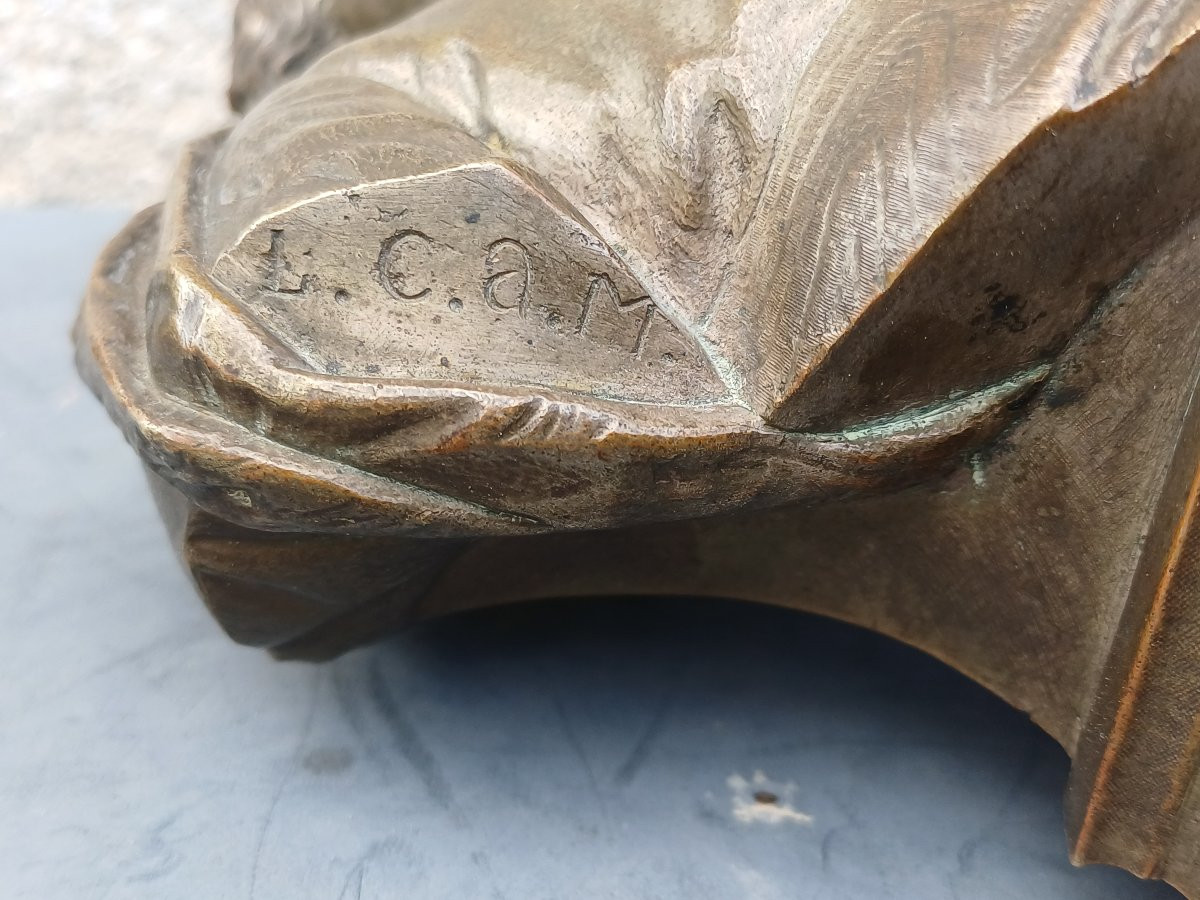 Buste du Cardinal de Bonald Lyon bronze patine 19ème-photo-4