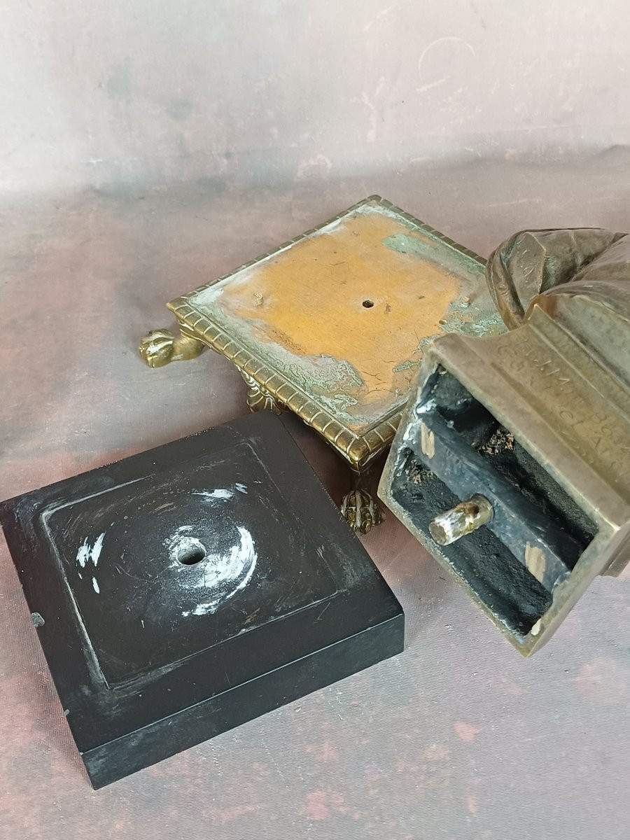 Buste du Cardinal de Bonald Lyon bronze patine 19ème-photo-5