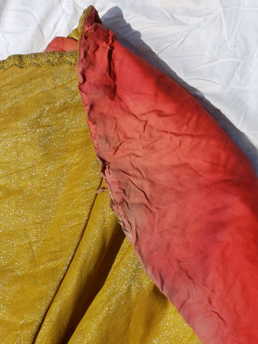 Pluvial chape drap d'or et broderies fil d'or XIXème-photo-4