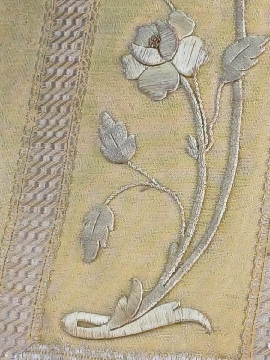 3-horse Chasuble And Two Dalmatics Made Of Gold-colored Fabric With Gold Embroidery-photo-2