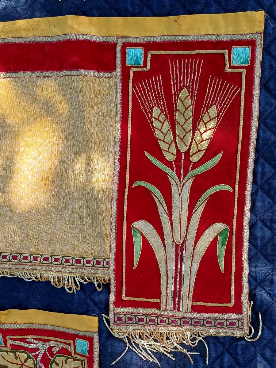 dais de procession jeu complet fil d'or et broderie d'or-photo-4