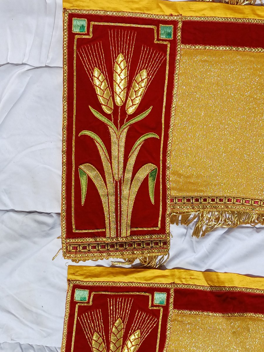 dais de procession jeu complet fil d'or et broderie d'or-photo-7