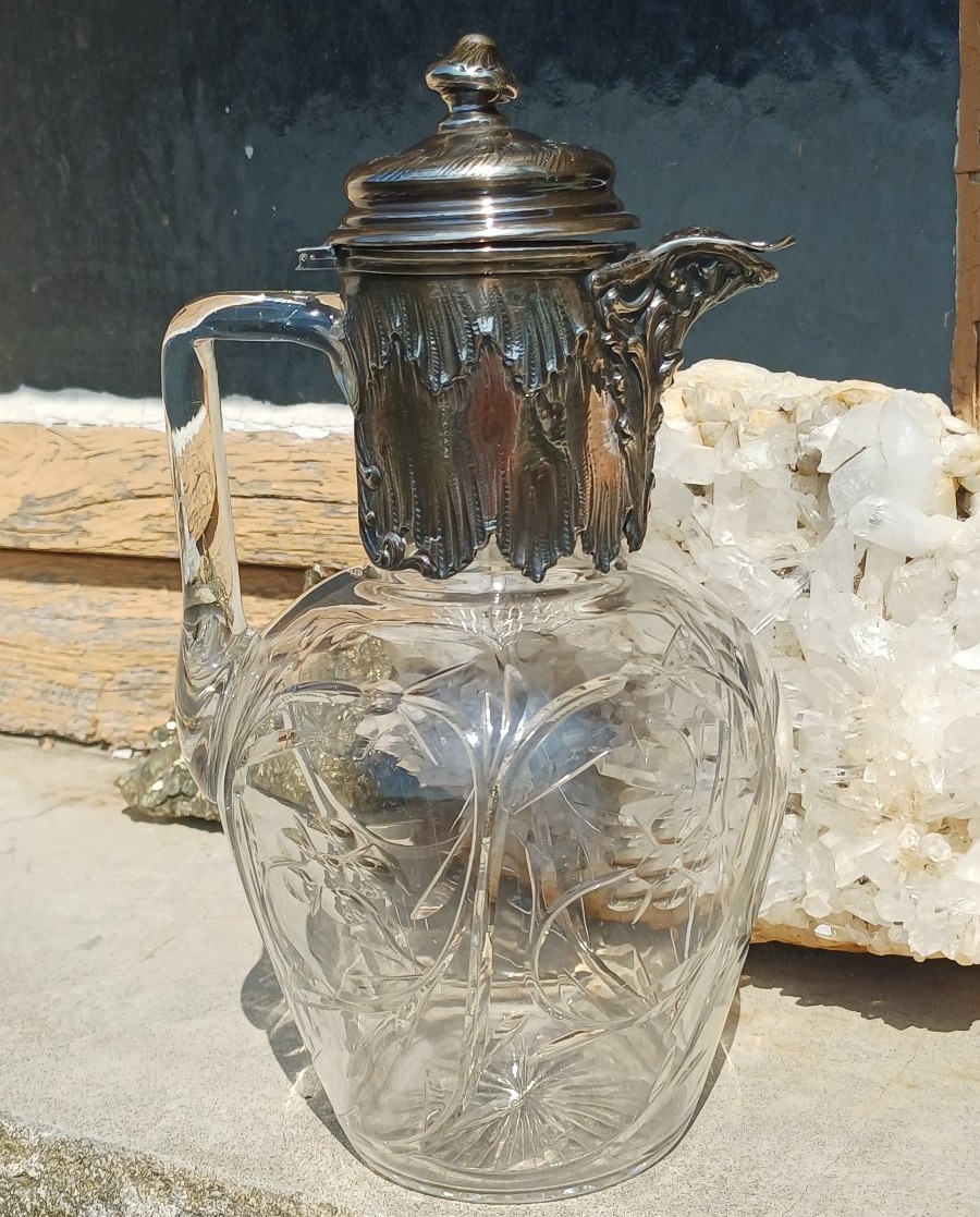 Aigui&egrave;re argent massif et cristal 