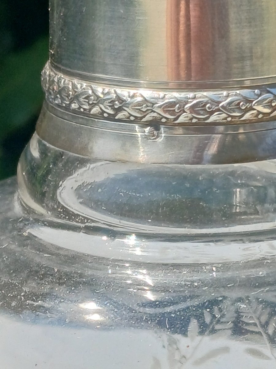 Solid Silver And Crystal Night Bottle Decanter-photo-3