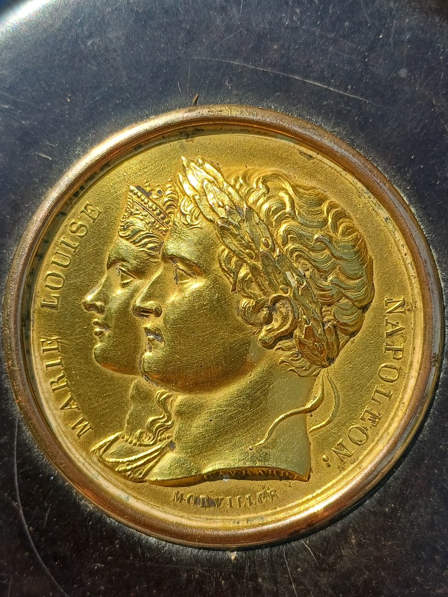 Boite tabatière époque Empire portrait de l'Empereur Napoléon et de Marie Louise -photo-2