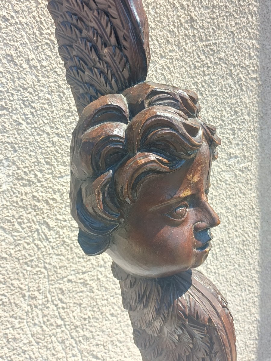 sculpture ange élément de boiserie d'église-photo-3