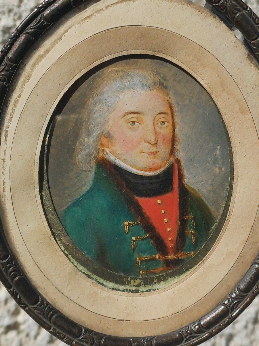Miniature portrait officier du Saint Empire époque Napoléonienne-photo-3