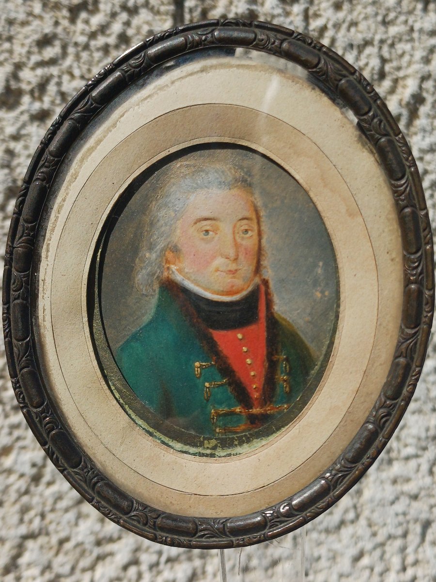 Miniature portrait officier du Saint Empire époque Napoléonienne-photo-4