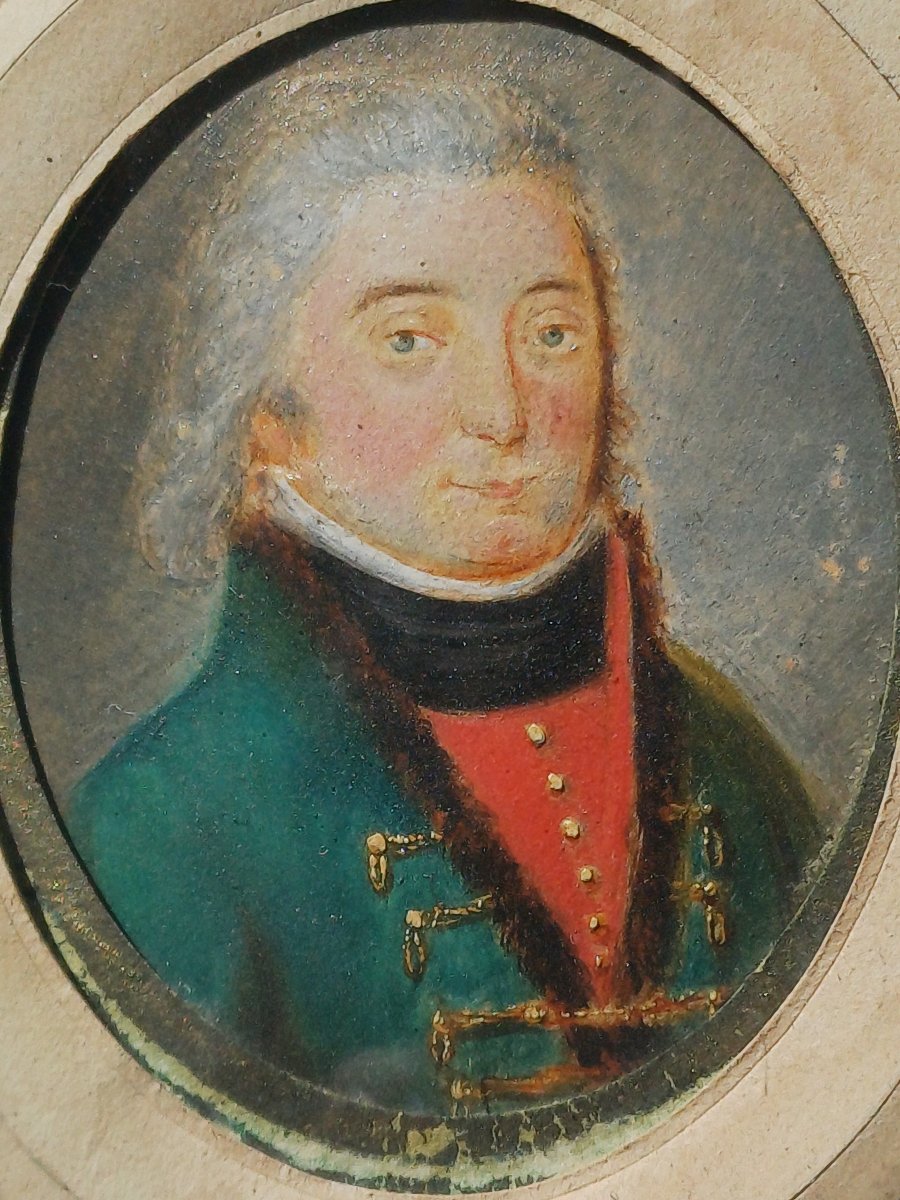 Miniature portrait officier du Saint Empire époque Napoléonienne-photo-1