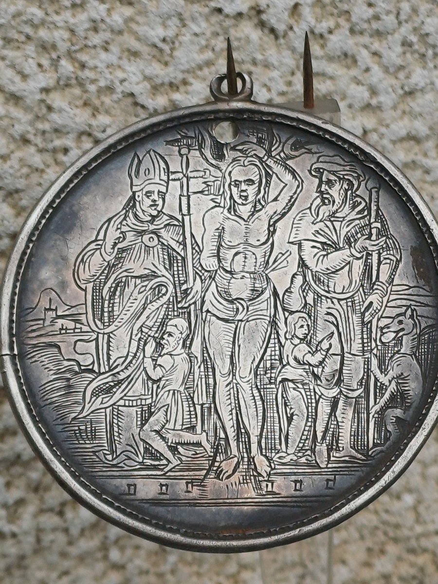 Medaille argent de pèlerinage contre la peste Venise XVIIeme ou XVIIIeme -photo-2
