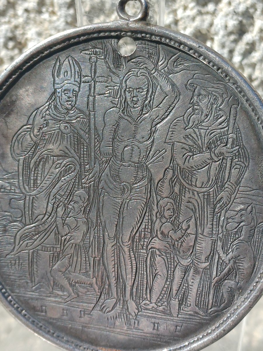 Medaille argent de pèlerinage contre la peste Venise XVIIeme ou XVIIIeme -photo-1