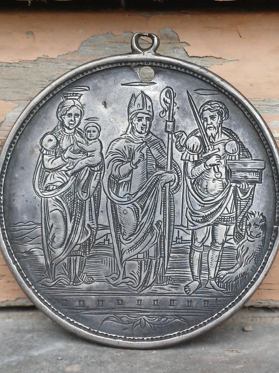 Medaille argent de pèlerinage contre la peste Venise XVIIeme ou XVIIIeme -photo-2