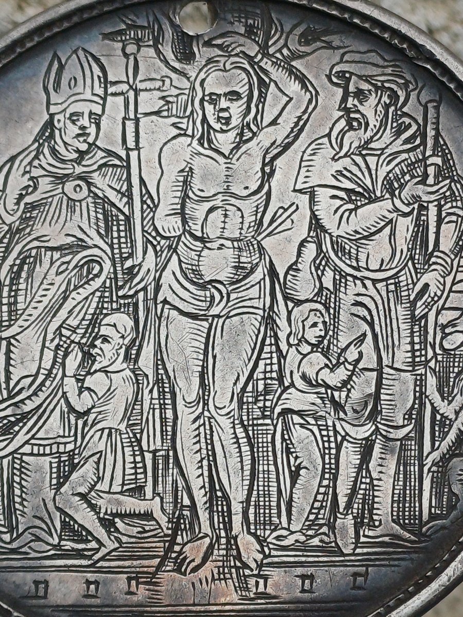 Medaille argent de pèlerinage contre la peste Venise XVIIeme ou XVIIIeme -photo-3