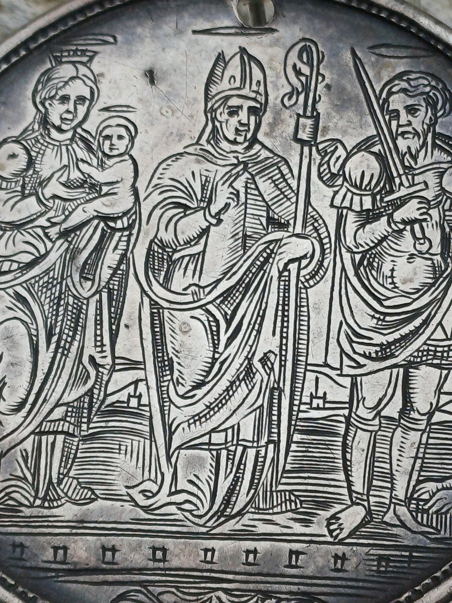 Medaille argent de pèlerinage contre la peste Venise XVIIeme ou XVIIIeme -photo-4