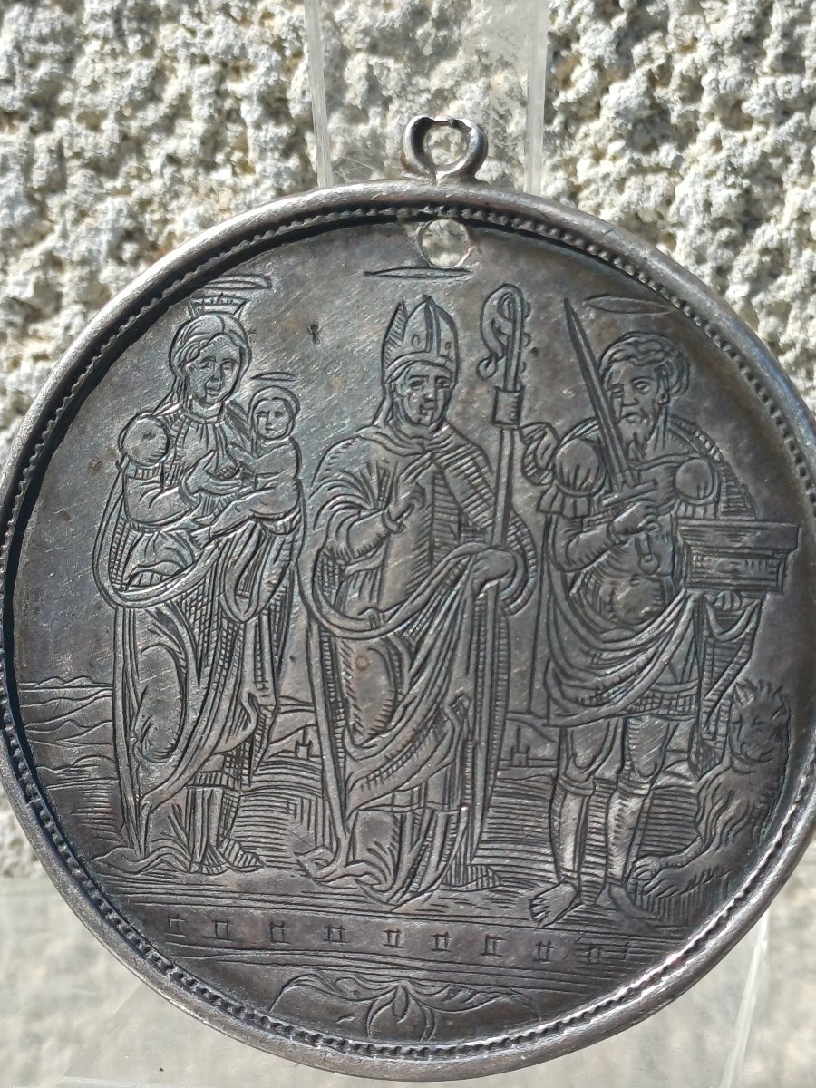 Medaille argent de pèlerinage contre la peste Venise XVIIeme ou XVIIIeme -photo-5