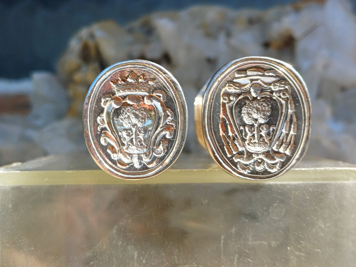 Etui a cire argent XVIIIeme Jean Armand de Bessuejouls de Roquelaure-photo-2