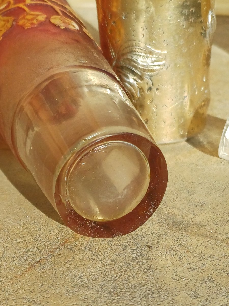 Daum "opera" Or "carriage" Bottle With Vermeil Setting -photo-5