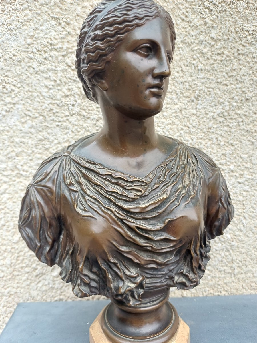 Bronze With A Patina, Venus, Cast In Barbédienne-photo-2