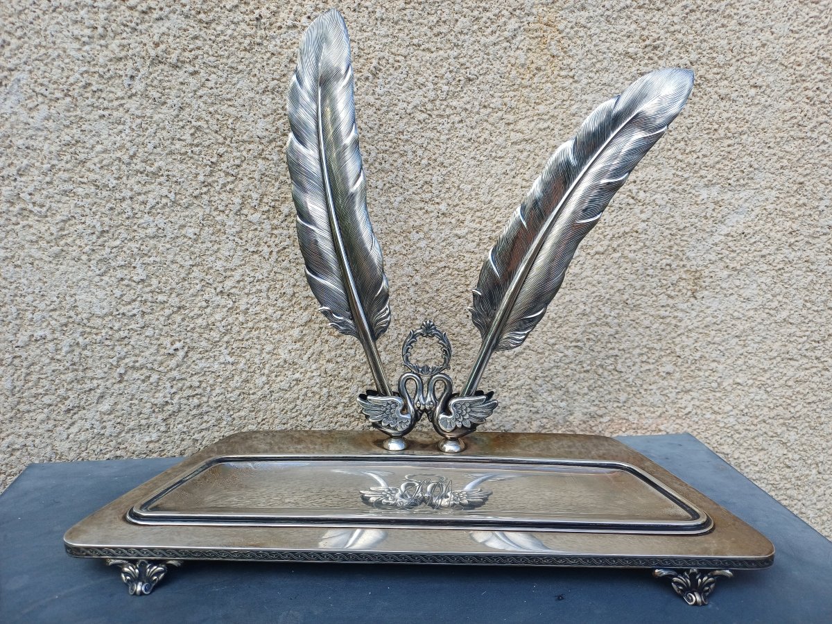 Escribania Solid Silver Inkwell -photo-4
